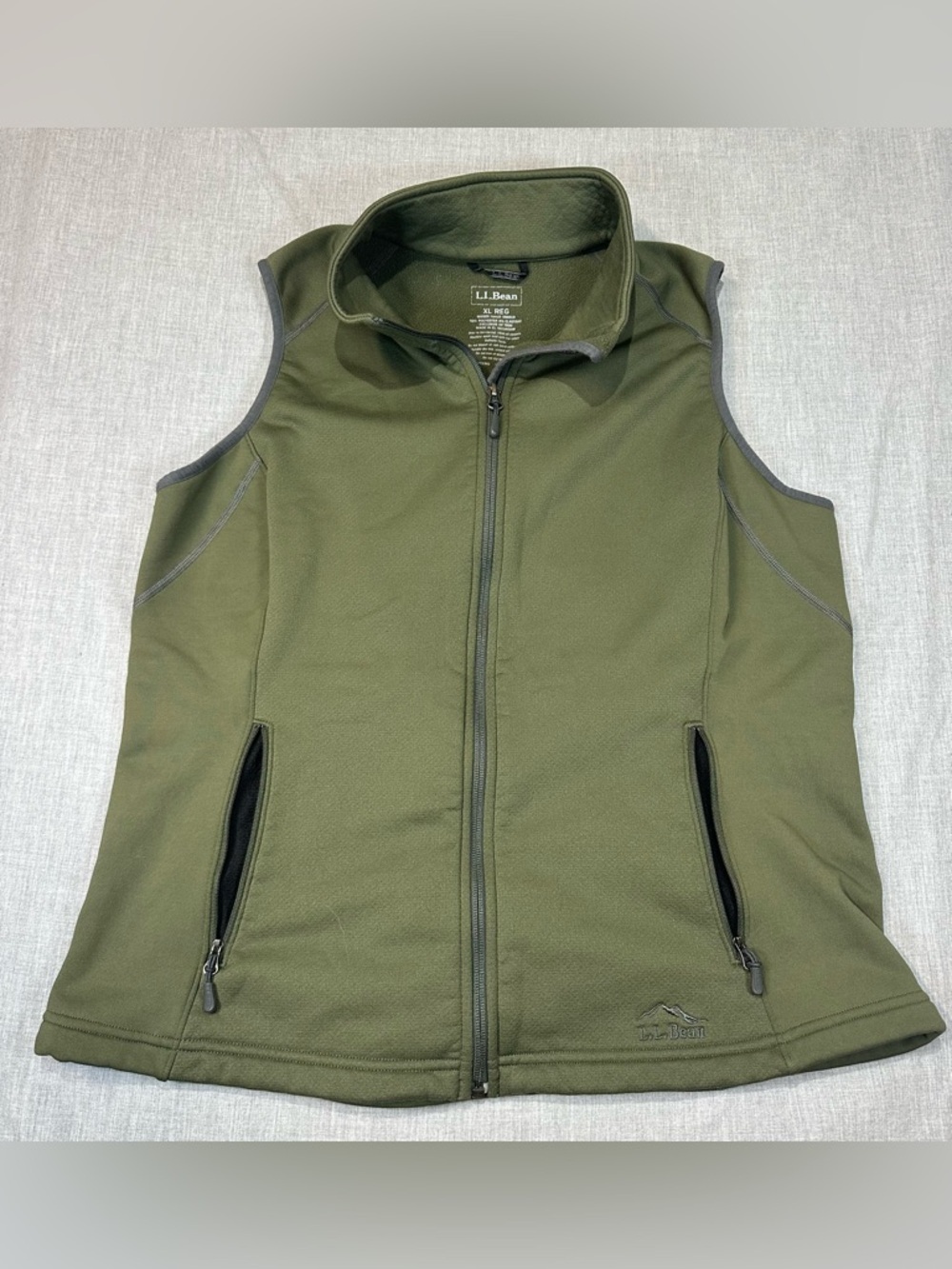 L.L. Bean Olive Zip-Up Active Vest